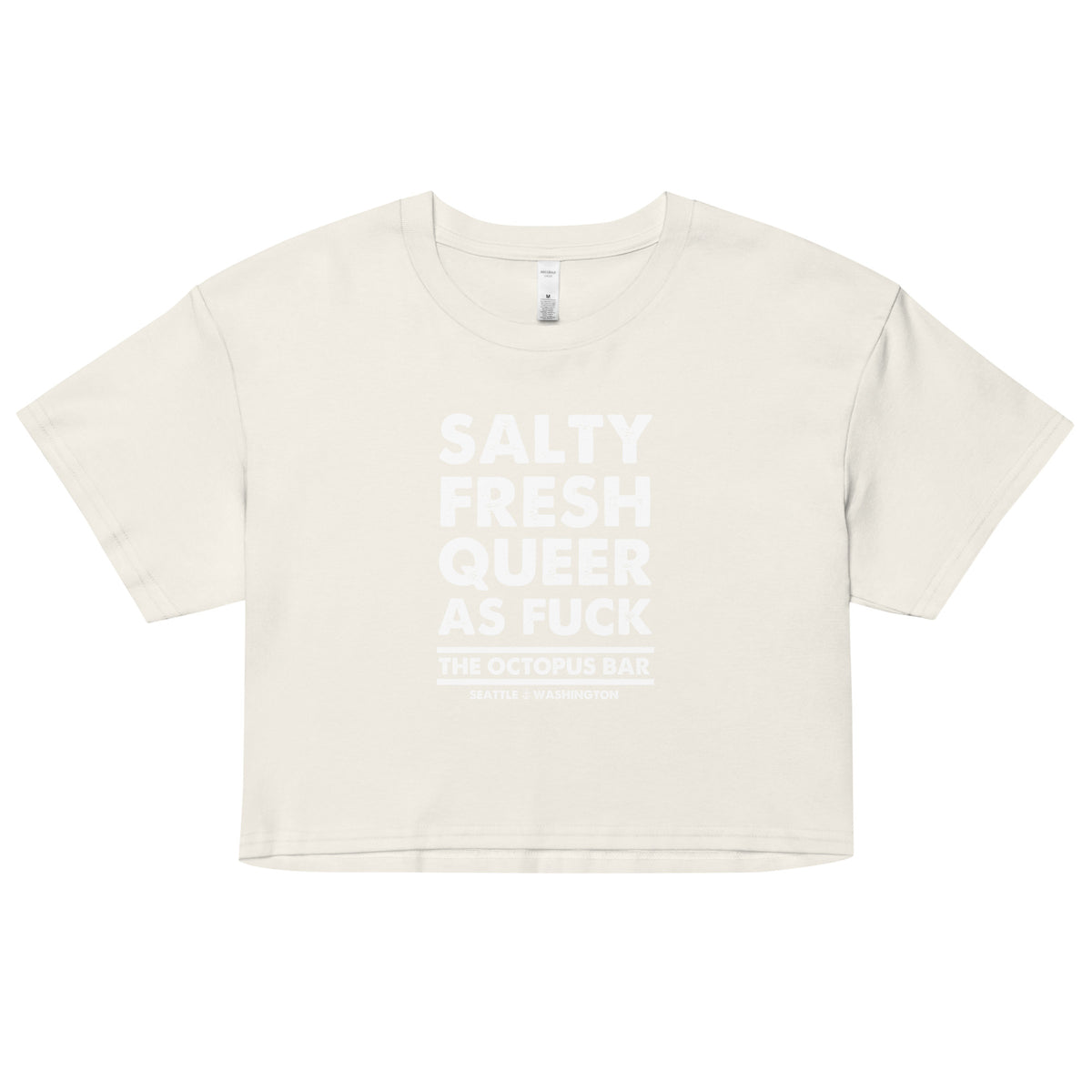salty fresh queer as fuck crop top