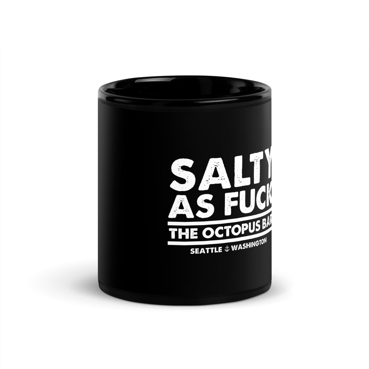 salty as fuck black glossy mug