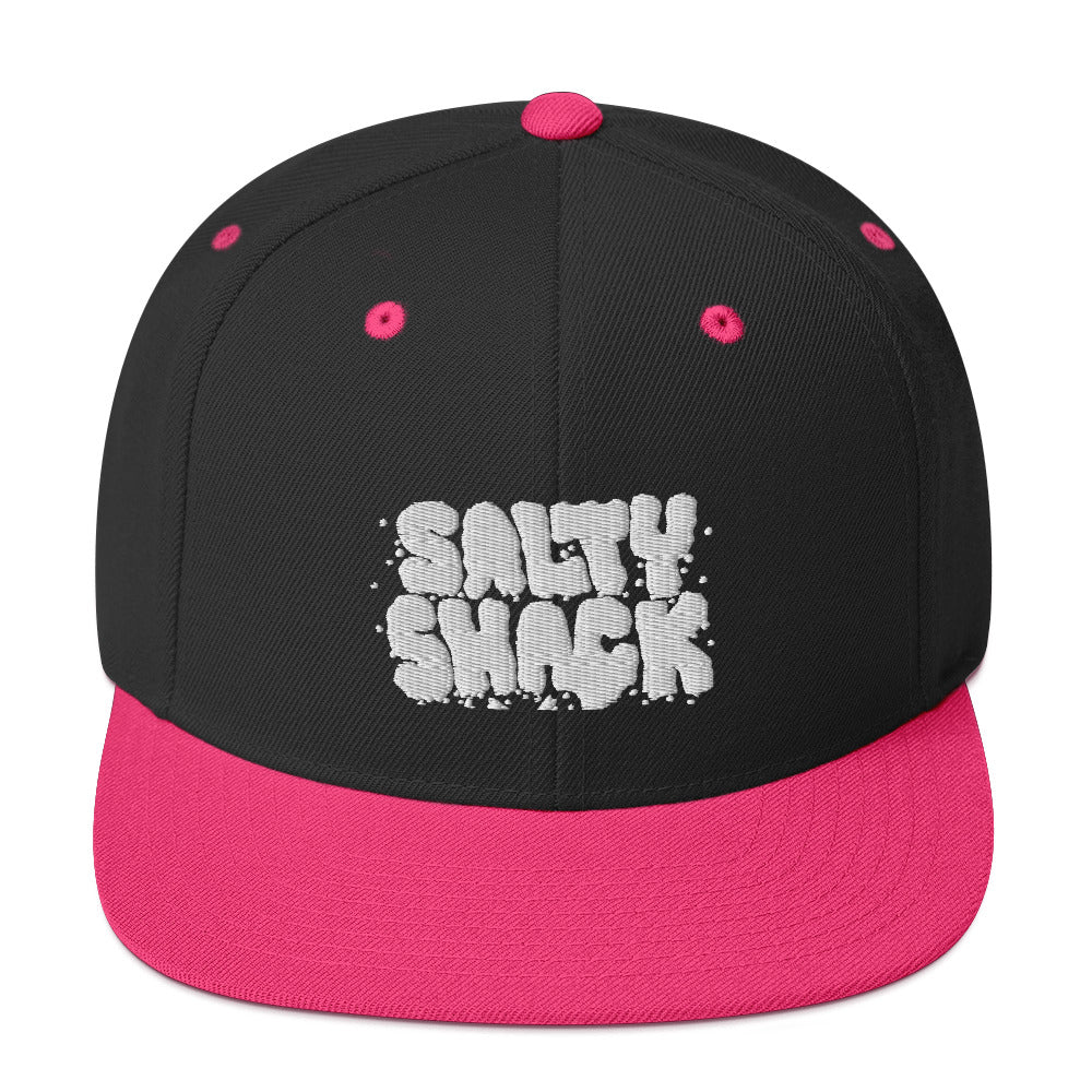 salty shack snapback hat w/white stitch