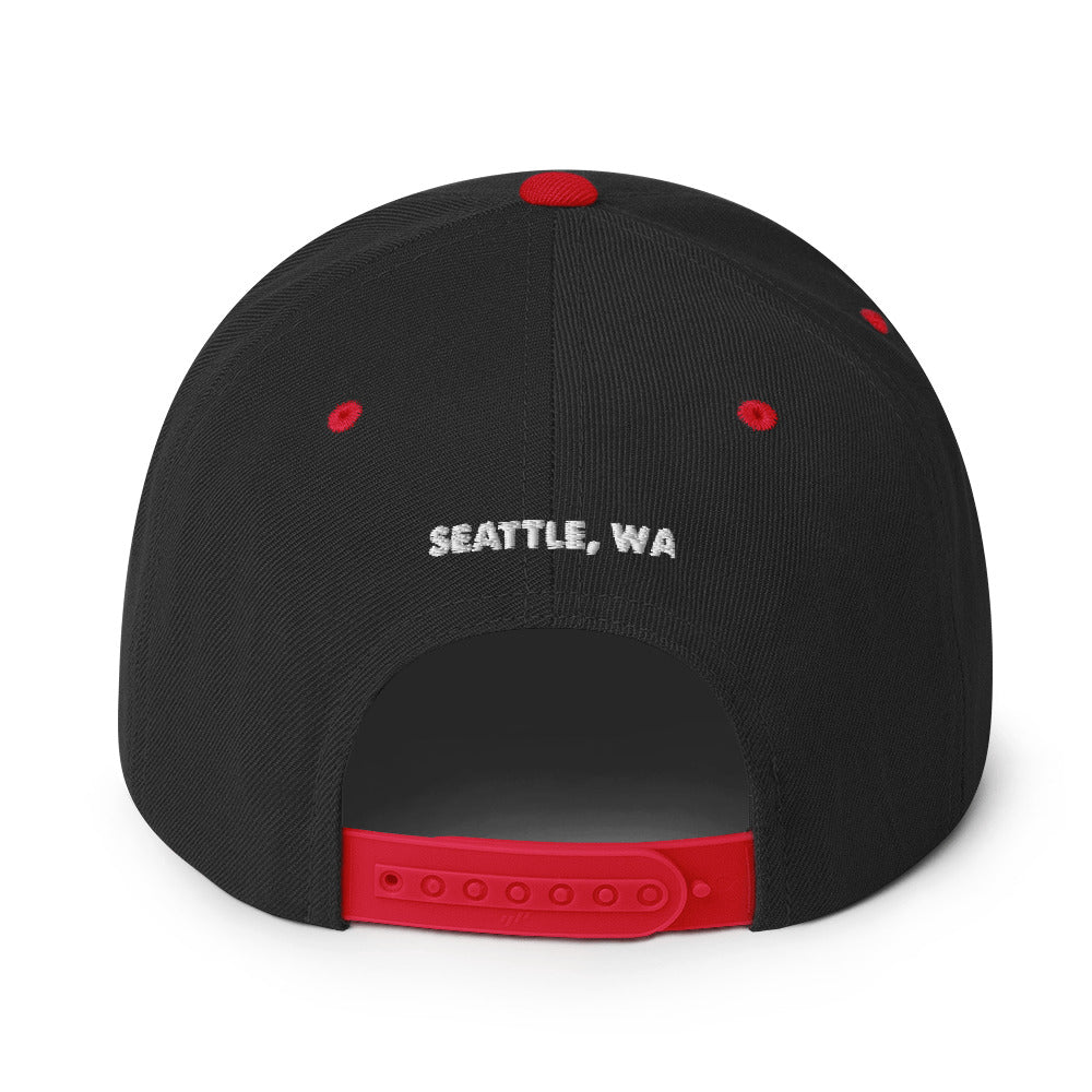 salty shack snapback hat w/white stitch