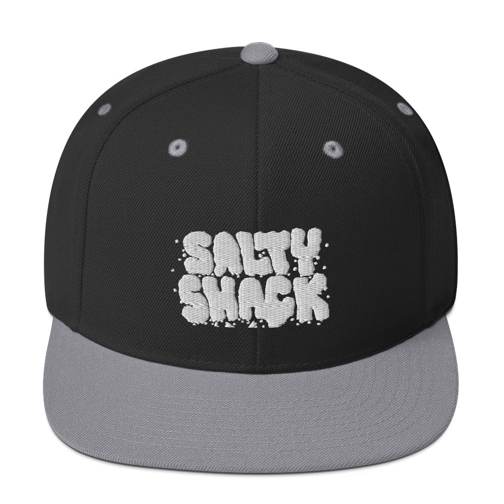 salty shack snapback hat w/white stitch