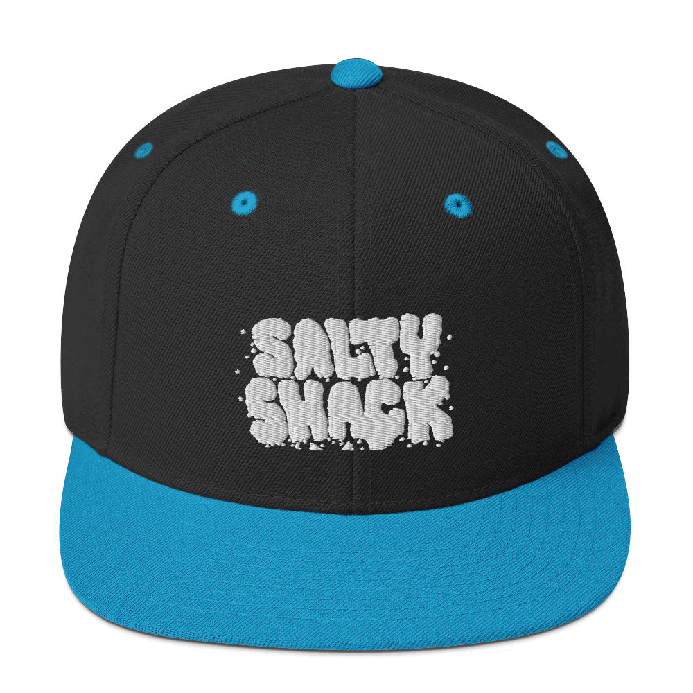 salty shack snapback hat w/white stitch
