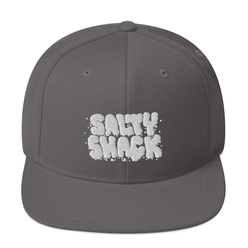 salty shack snapback hat w/white stitch
