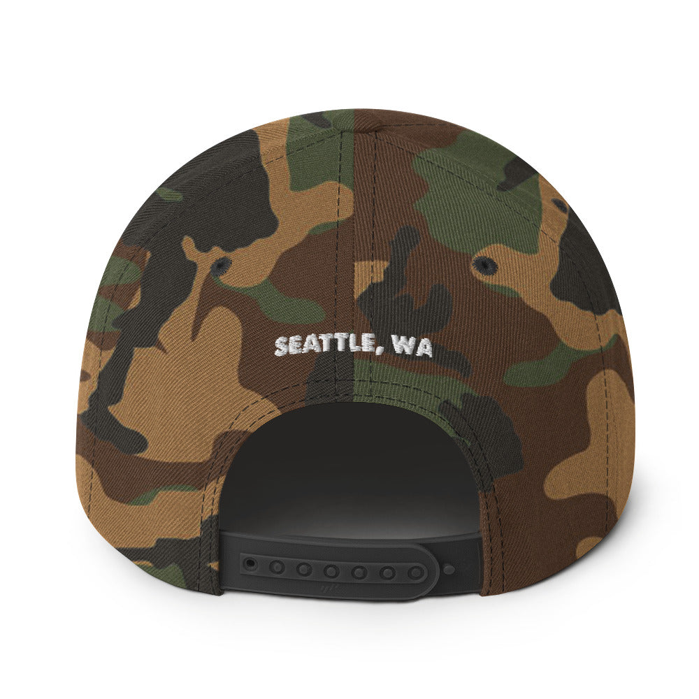 salty shack snapback hat w/white stitch