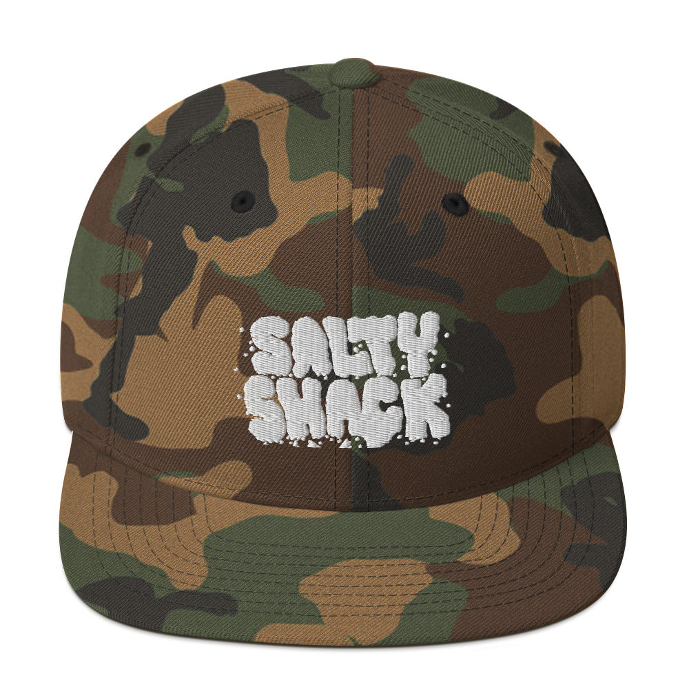 salty shack snapback hat w/white stitch