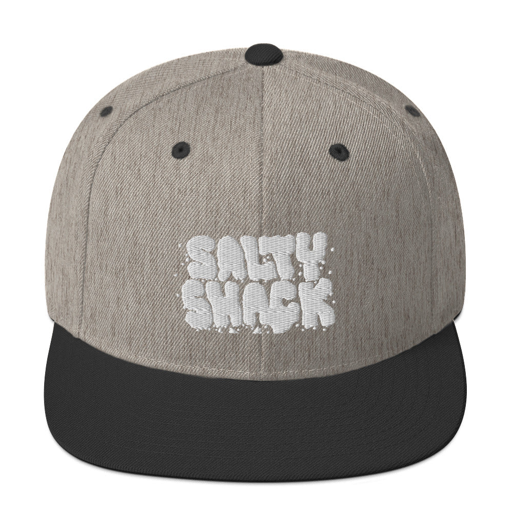 salty shack snapback hat w/white stitch