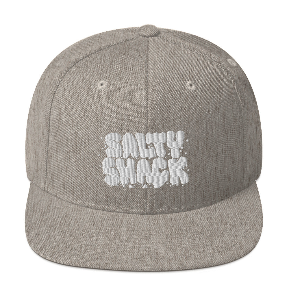 salty shack snapback hat w/white stitch