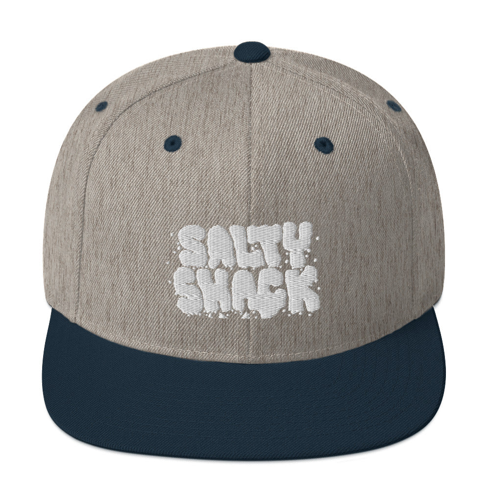 salty shack snapback hat w/white stitch