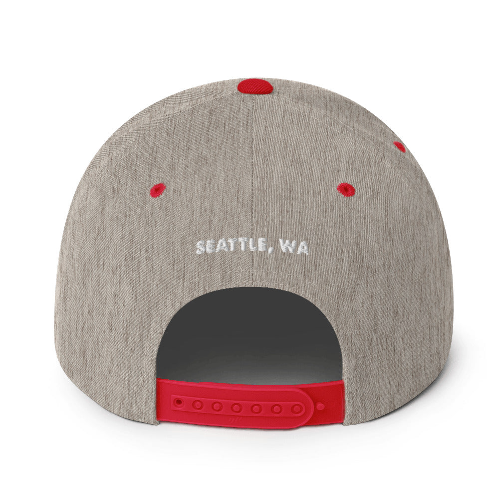 salty shack snapback hat w/white stitch