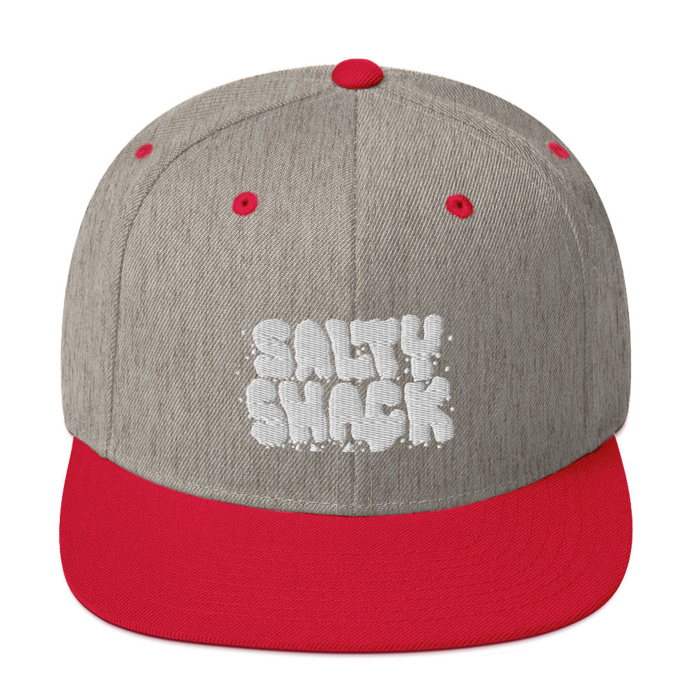 salty shack snapback hat w/white stitch