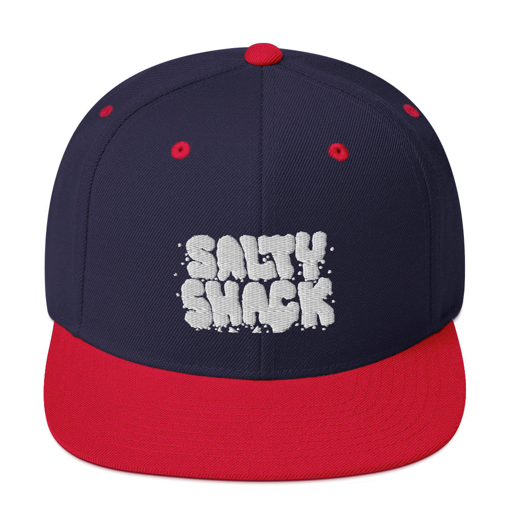 salty shack snapback hat w/white stitch