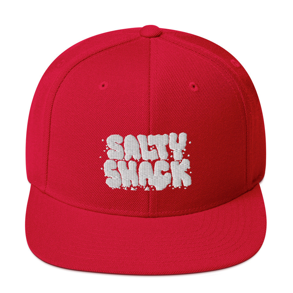 salty shack snapback hat w/white stitch