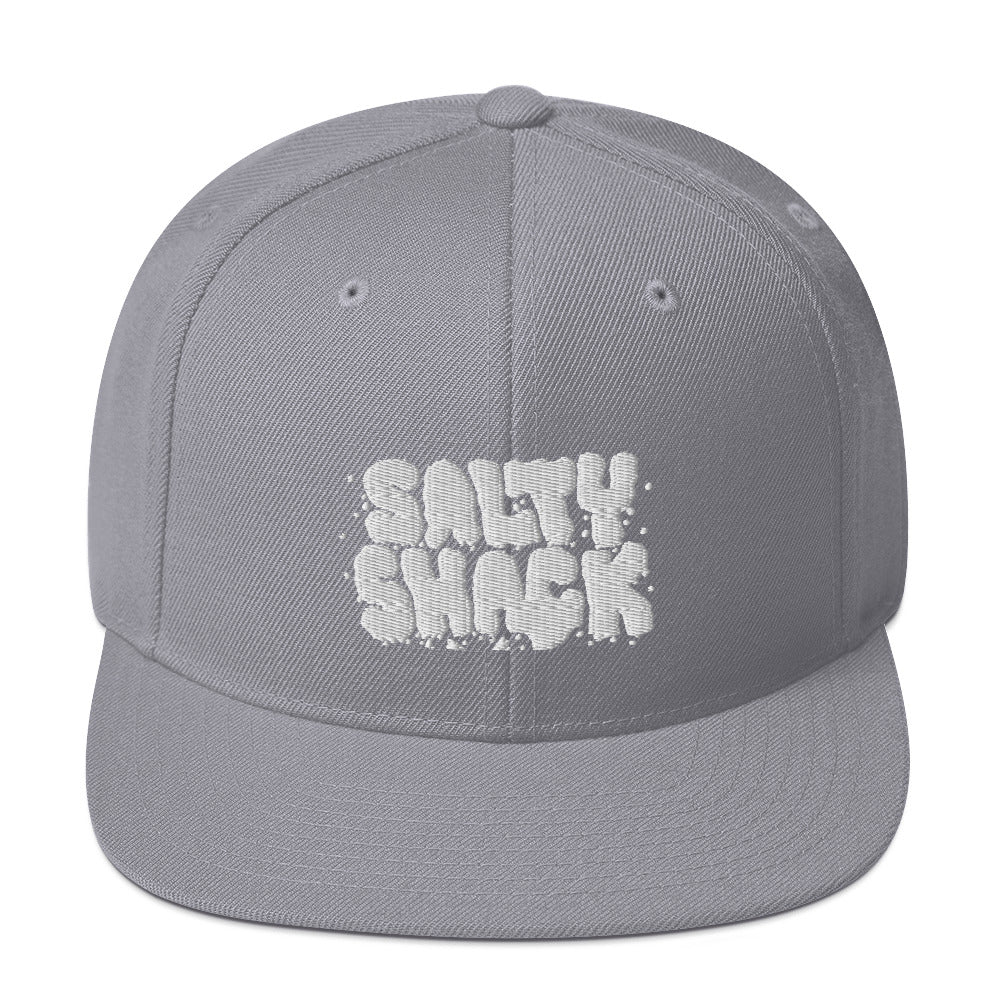 salty shack snapback hat w/white stitch