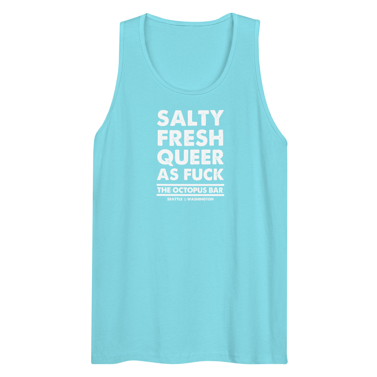 salty fresh queer as fuck tank top