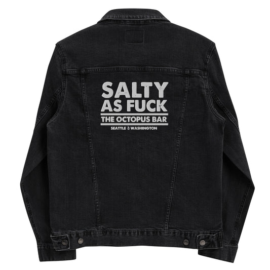 salty as fuck embroidered denim jacket