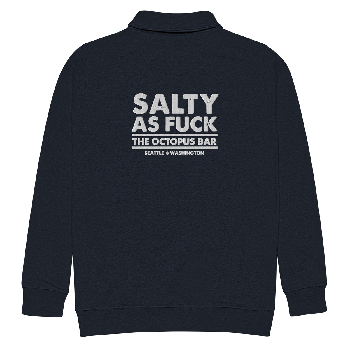 salty as fuck embroidered fleece pullover