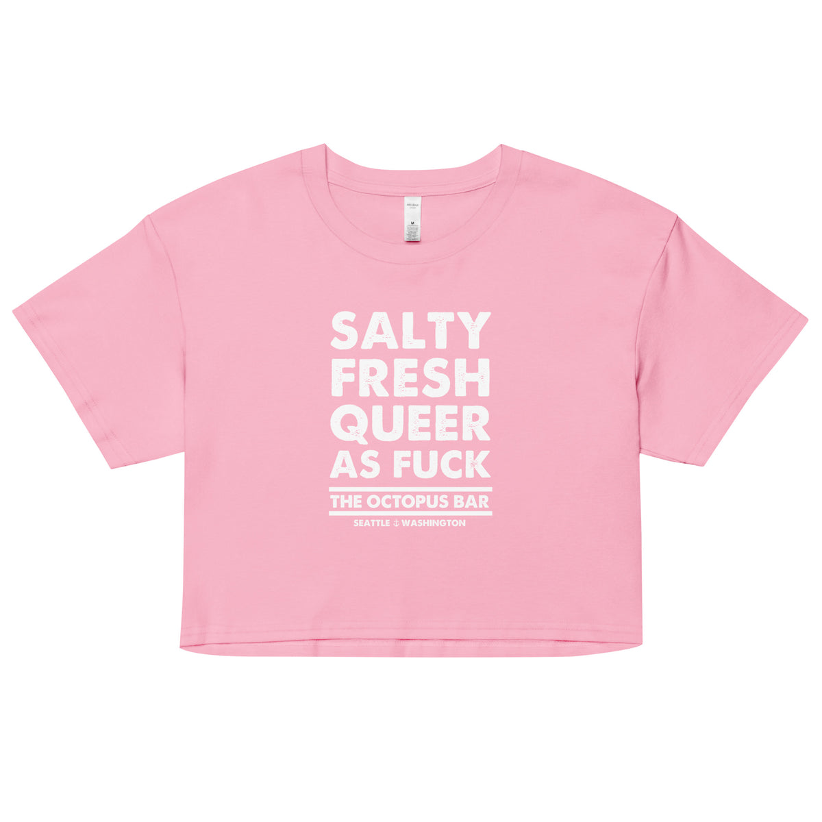salty fresh queer as fuck crop top