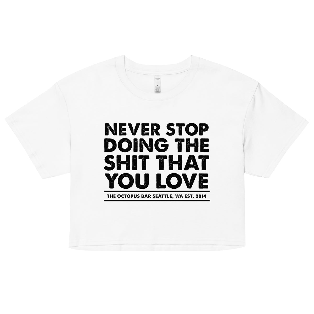 black never stop crop top